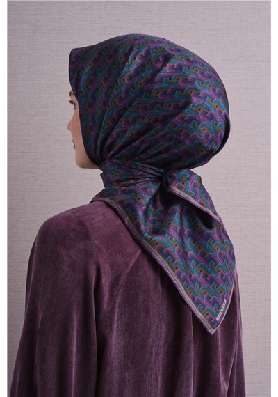 Armine Saf İpek Sura Eşarp 9604d 85 Lacivert Bronz