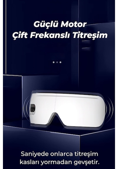 Robo Isıtmalı Titreşimli Masaj Gözlüğü Beyaz