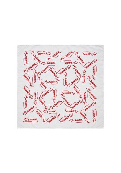 Herşeynota Atatürk İmza Beyaz Kırmızı %100 Pamuk 52x52 Cm Fular Bandana Okul, Etkinlik, Tören, Gösteri Çok Renkli