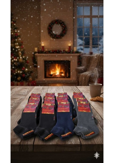 Unisex Havlu Thermal Patik Çorap Dikişsiz/soft Yıkama/kokulu Asorti 12'li Kutu 36-40 ASORTİ Unisex Havlu Thermal Patik Çorap Dikişsiz/soft Yıkama/kokulu Asorti 12'li Kutu 36-40 ASORTİ