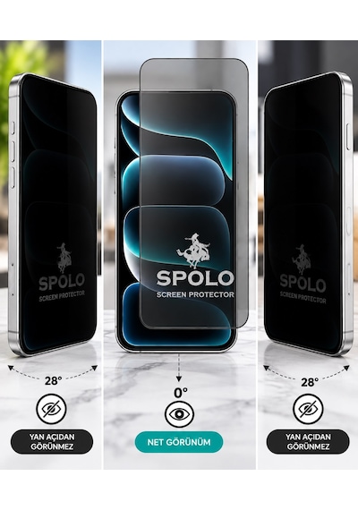 Spolo İphone 17 Ekran Koruyucu Large Arc 500cc Full Hd Oval Kenarlı Darbe Ve Çizilme Koruyucu Cam
