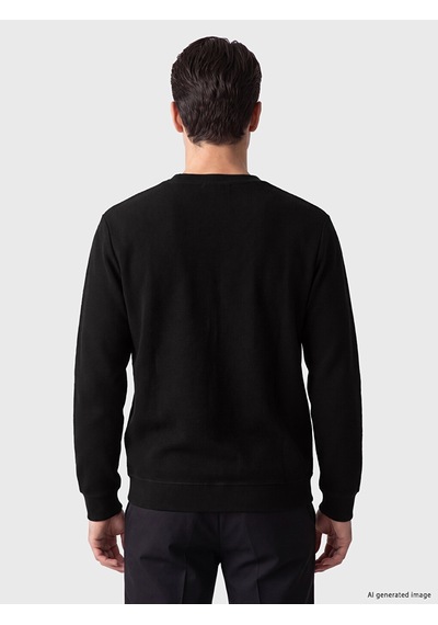 Lcwaıkıkı Classic Siyah Bisiklet Yaka Erkek Sweatshirt