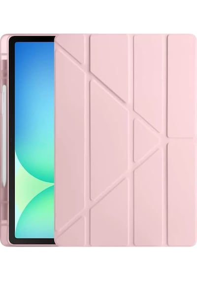 Newface Apple iPad Uyumlu  Pro 11 2024 Kılıf Kalemlikli Hugo Tablet Kılıfı - Rose Gold