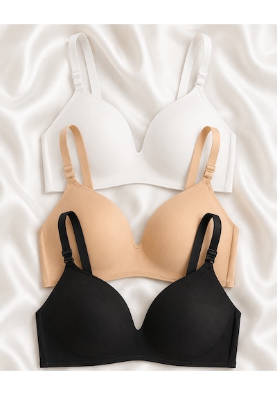 Skin Verse Dolgusuz Balensiz Toparlayıcı Sütyen 3'lü Set Çok Renkli