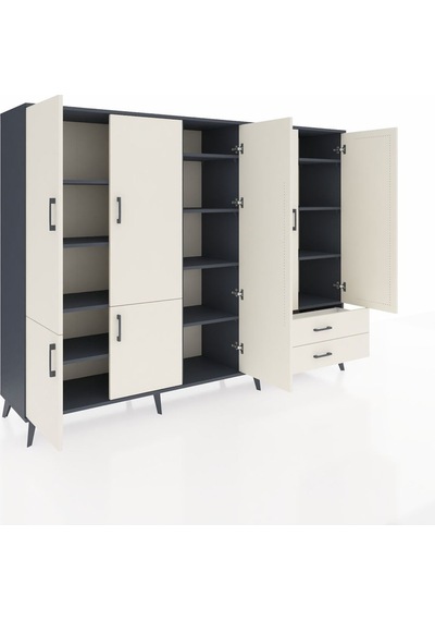Hyperion Dolap 12 Raflı 2 Çekmeceli 7 Kapaklı 220x44x163 Antrasit Antrasit-aytaşı Hyperion Dolap 12 Raflı 2 Çekmeceli 7 Kapaklı 220x44x163 Antrasit Antrasit-aytaşı