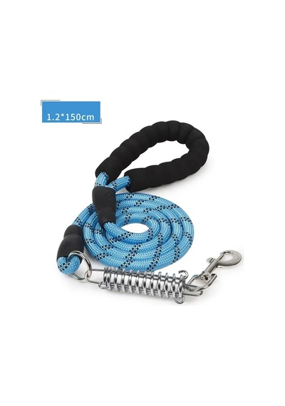 şok Yaylı Köpek Gezdirme Kayışı 150x1.2 Cm - Mavi
