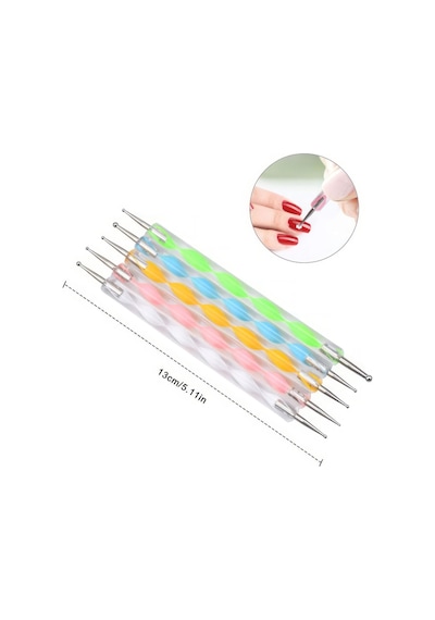 5 Parça Kendin Yap Nail Art Kalemi Tırnak Süsleme Dot Seti Mt316