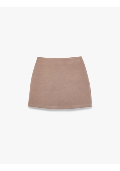 Koton A Kesim Slim Fit Mini Kaşe Etek Kahverengi 6wak70020ew Kahve