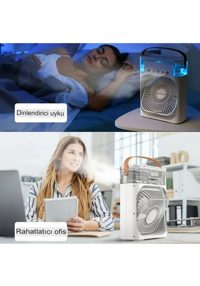 Buzlu Buharlı Serinletici Vantilatör Fan Mini Taşınabilir Usb Kişisel Su Buharlaşma Usb Kablolu Fan
