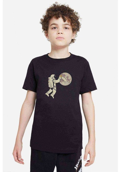 Tshirthane Astronot Cleaner Baskılı Unisex Çocuk Siyah T-Shirt
