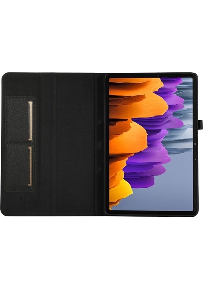 Samsung Galaxy Uyumlu Tab S9 Ultra Yatay Çevirme Tpu + Kumaş Pu Deri Tablet Kılıfı