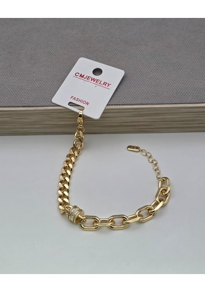 14k Kuyum Model Çelik Bileklik Altın Rengi