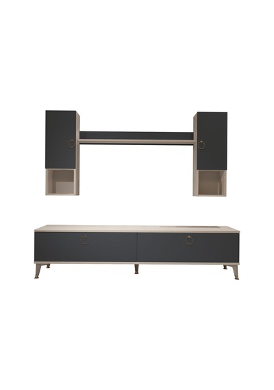 Decoraktiv Eko 5da Mdf Std Gold Tv Ünitesi Tv Sehpası Beyaz - Antrasit