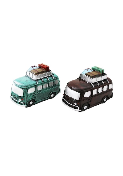 İbico İ12-208-b Otobüs Vintage Dekoratif Biblo Ve Kumbara - Renkli Reçine 22x14x9 Cm