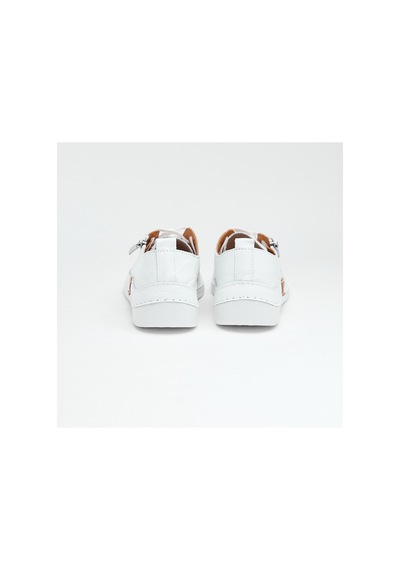 Derinet Günlük Hakiki Deri Kadın Sneaker Beyaz Beyaz