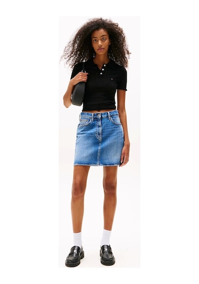 Tommy Jeans Tjw Poıntelle Polo Kadın Siyah Kazak Dw0dw20965bds Siyah