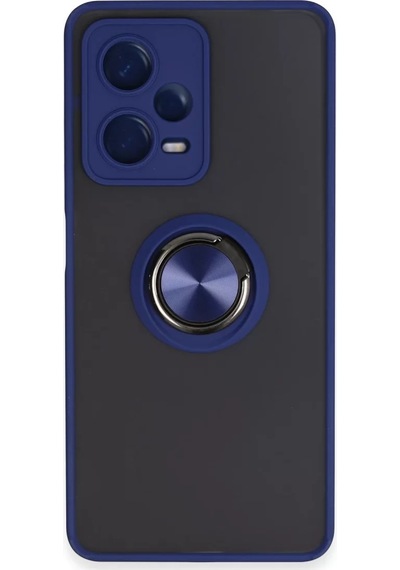 Newface Xiaomi Redmi Note 12 5g Kılıf Montreal Yüzüklü Silikon Kapak - Lacivert