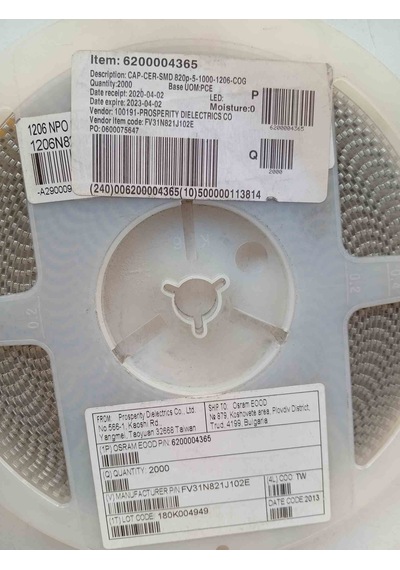 Fv31n821j102e 820pf 1206 Smd Kondansatör 700 Adet