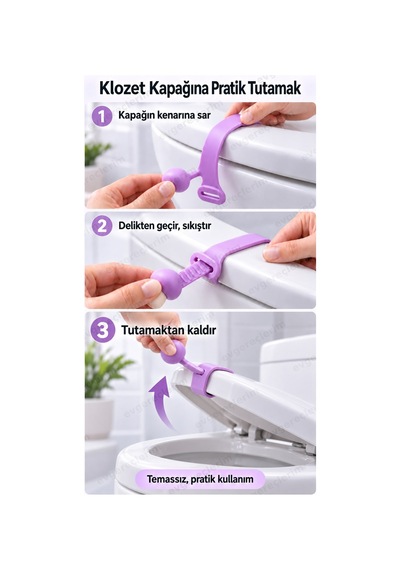 Mantar Tasarımlı Klozet Kapağı Kaldırma Aparatı Hijyenik Tutucu Karışık