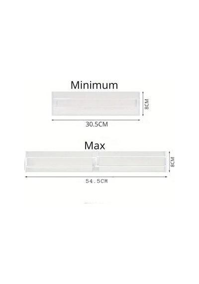 Şura Mutfak Akrilik Ayarlanabilir Çekmece Düzenleyici Organizer, 8 Parça Set, 30 X 50 Cm, Şeffaf, Çekmece İçi D Diğer