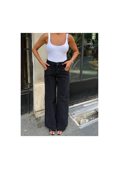 Zdnjeans Kadın Yüksek Bel Palazzo Jeans Pantolon Mavi