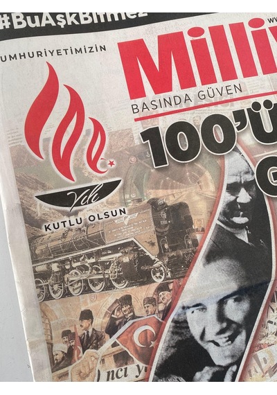 29 Ekim 2023 Milliyet Gazetesi - Cumhuriyetin İlanı 100. Yıl Gazetesi  Teşhir Ürün