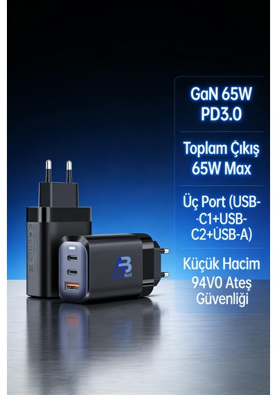 Apollobell Chp01-007 65w Gan Pro + Şarj Aleti