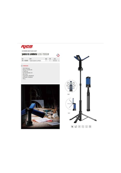 Rico Tripod Çalışma Lambası 013-rc0039 Beyaz