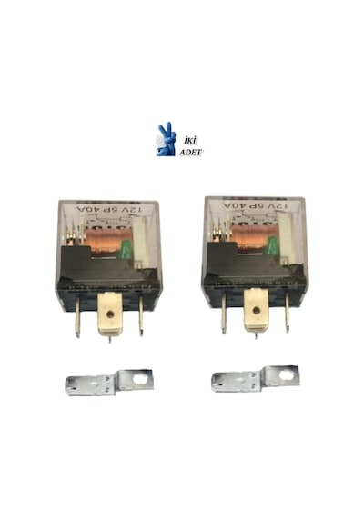 İki Adet Mini Role 12v, 5 Uçlu, 40 A, Far, Korna, Fan, Lpg Role