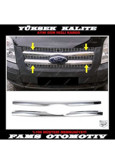 Ford Transıt Krom Ön Panjur 2 Prç. 2006 - 2014 P.Çelik