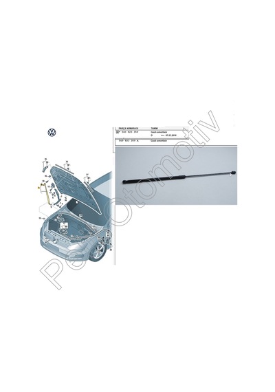 Golf 7 Motor Kaput Amartisörü 5g0823359a