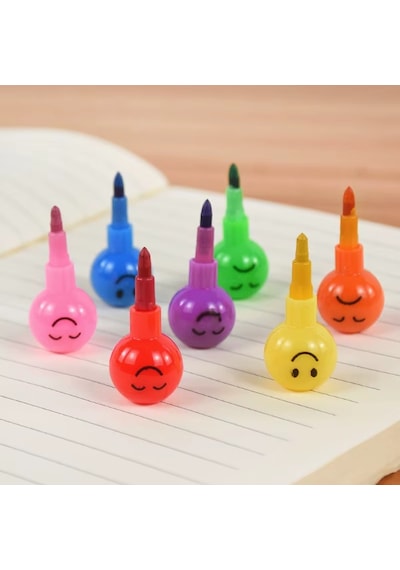 4'lü Emojili Yumurtlayan Boya Kalemi Seti Çok Renkli