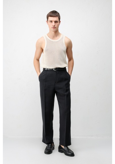 Antioch Lyocell Relaxed Fit Pileli Erkek Pantolon Siyah