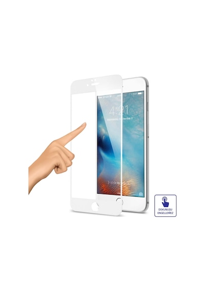 Bufalo Apple Uyumlu   iPhone 8 / 7 Ekran Koruyucu 9D Temperli Cam - Beyaz
