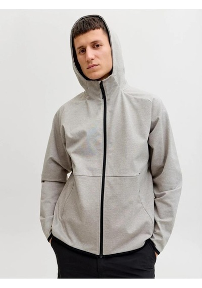 Jack & Jones Jack&jones 12289209 Jjebase Sweat Zıp Hood Sn Lıght Grey Erkek Sweatshirt Gri