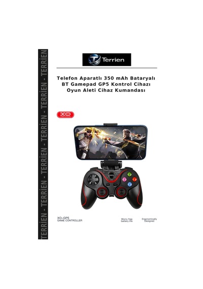 Telefon Aparatlı 350 Mah Bataryalı Bt Gamepad Gp5 Kontrol Cihazı Oyun Aleti Cihaz Kumandası
