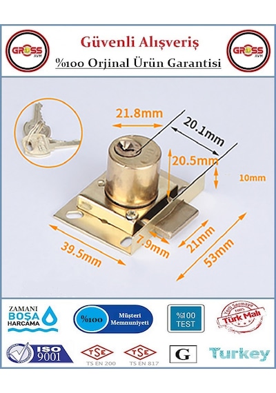 Drawer Lock Çekmece Kilidi 303 - Siyah