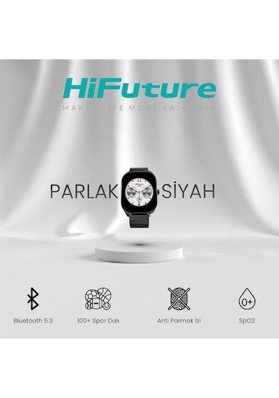 HiFuture APEX 2.04" AMOLED Ekran BT Arama IP68 Su Geçirmez Akıllı Saat  (Hifuture Türkiye Garantili)