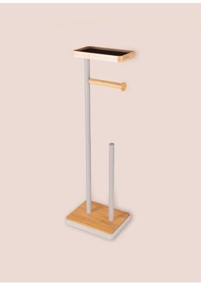 The Mia Bambu Tepsili Tuvalet Kağıdı Standı Gri Glv0758 Gri