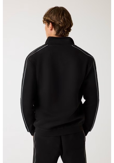 Guess Yan Logo Erkek Fermuarlı Sweatshirt Z2yq10kb3p2 Siyah