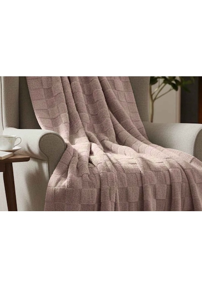 Merinos Fiona Stonecube Soft Battaniye 200x220 Pudra Açık Pudra