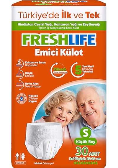 Freshlife Emici Külot S Beden Küçük Boy Hasta Bezi 30 Adet 1 Paket