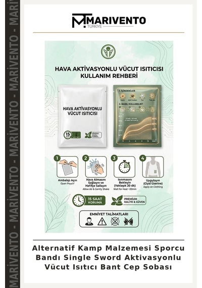 Alternatif Kamp Malzemesi Sporcu Bandı Single Sword Aktivasyonlu Vücut Isıtıcı Bant Cep Sobası Çok Renkli