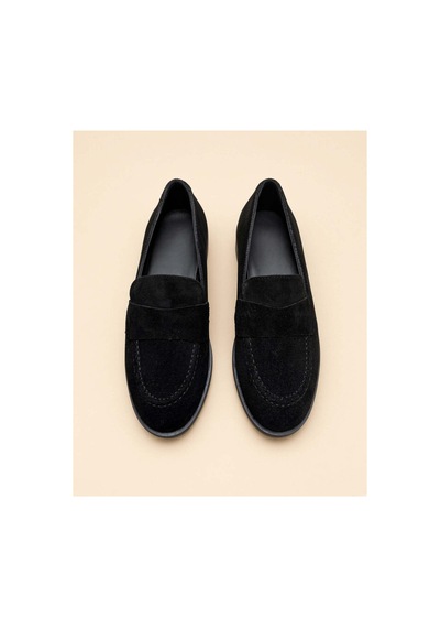 37brandshoes Siyah Süet Penny Loafer Siyah Siyah