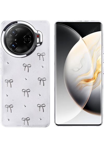 Tecno Camon 30 Pro 5g Kılıf Airbag Tasarımlı Simli Şeffaf Kutup Kapak
