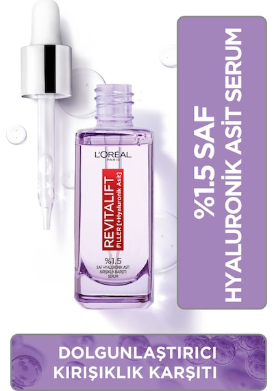 L'Oreal Paris Revitalift Filler %1.5 Saf Hyaluronik Asit Serum 30 ML + True Mat Fondöten