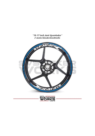 Bajaj Dominar Jant Sticker Dış Ve İç Set Sticker Jant Şeridi Mavi