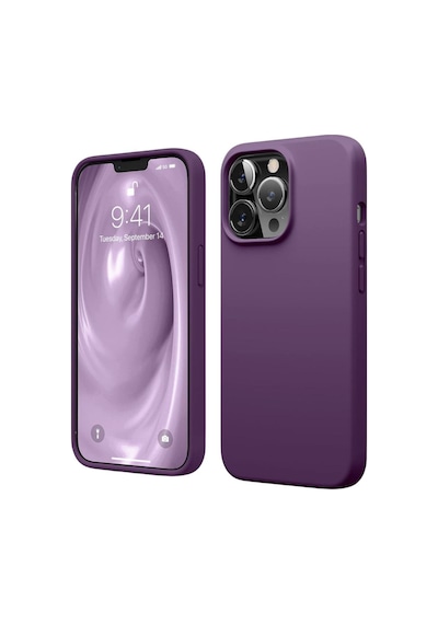 Apple Uyumlu iPhone 13 Pro Max  Silikon Kılıf - Pastel Renk Tonu Esnek Tam Koruma Kapak - Mor