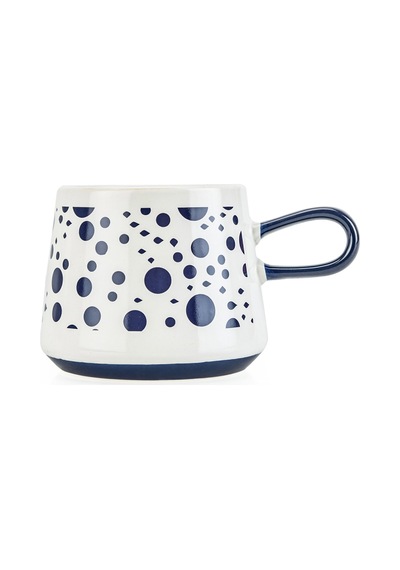 Kitchen Puantiyeli Kupa - Lacivert / Beyaz - 390 Ml Renkli