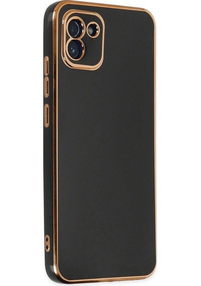 Samsung Uyumlu Galaxy A03 Kılıf Volet Silikon Siyah,